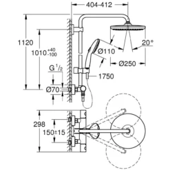 Grohe vitalio start 250 dusjsystem round krom
