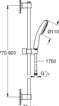 Grohe vitalio start 110 i dusjsett 900 7,6l krom
