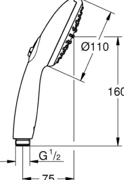 Grohe vitalio start 110 ii hånddusj 13,5l krom