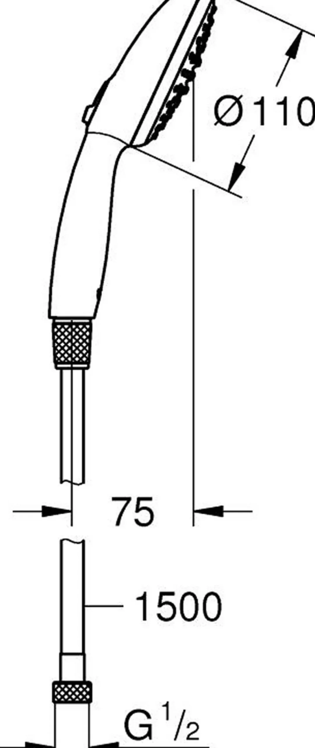 Grohe vitalio start 110 ii hånddusj m/slange 7,4l krom