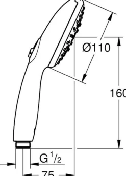 Grohe vitalio start 110 iii hånddusj 7,4l krom