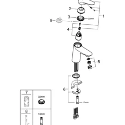 Grohe wave servantbatteri small krom