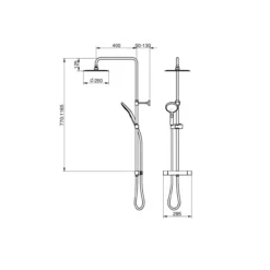 Gustavsberg estetic round takdusj m/dusjtermostat krom