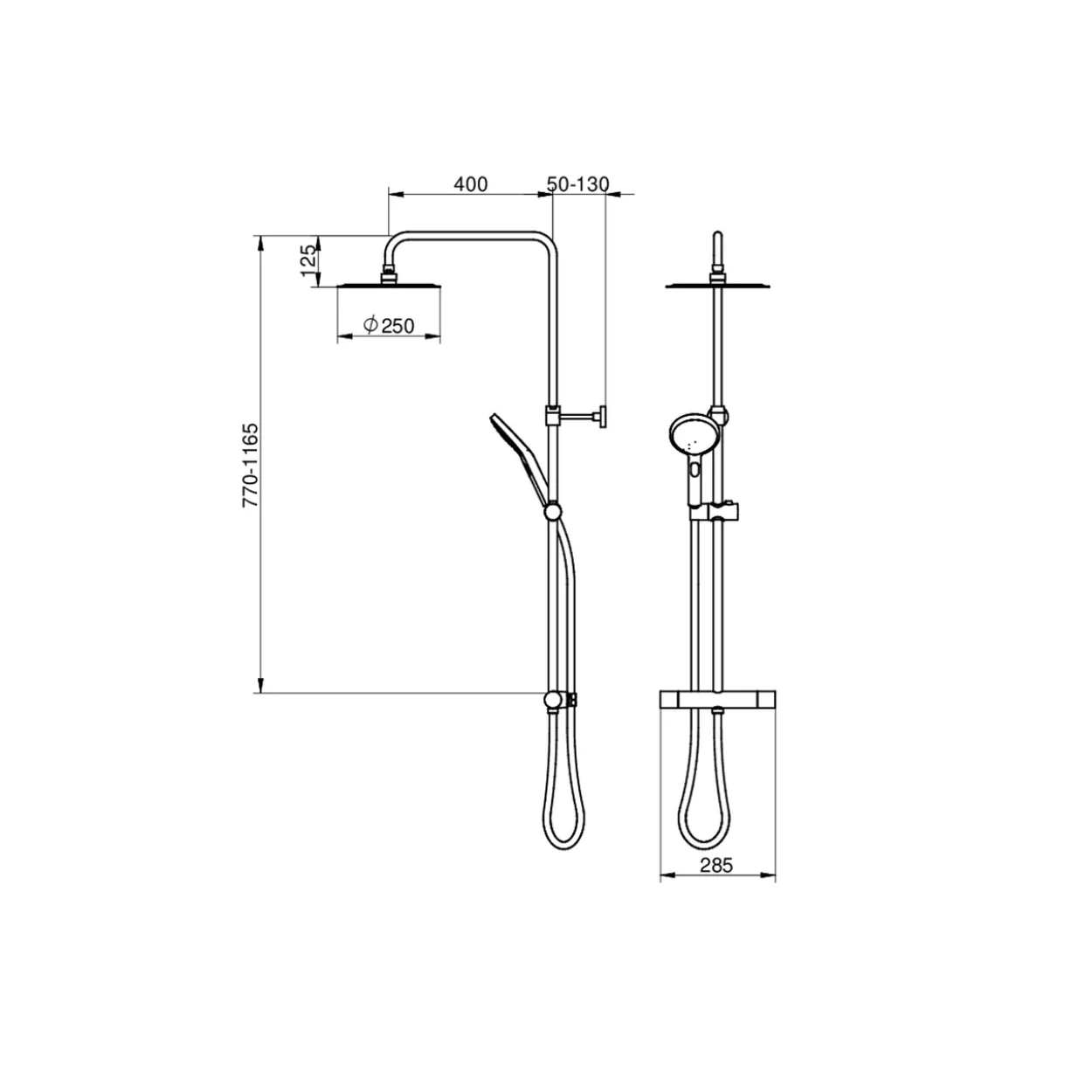 Gustavsberg estetic round takdusj m/dusjtermostat krom