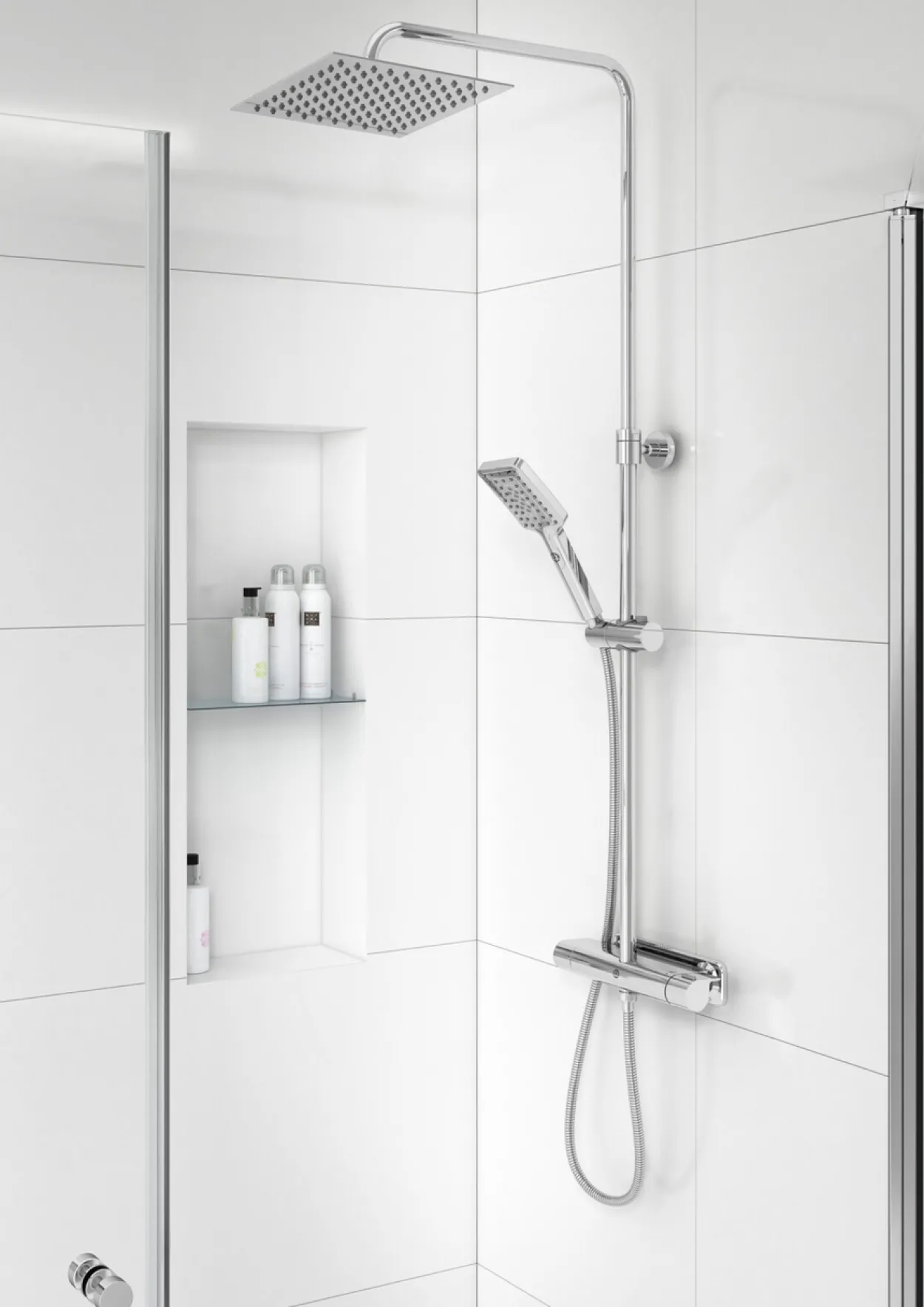 Gustavsberg estetic square takdusj m/dusjtermostat krom