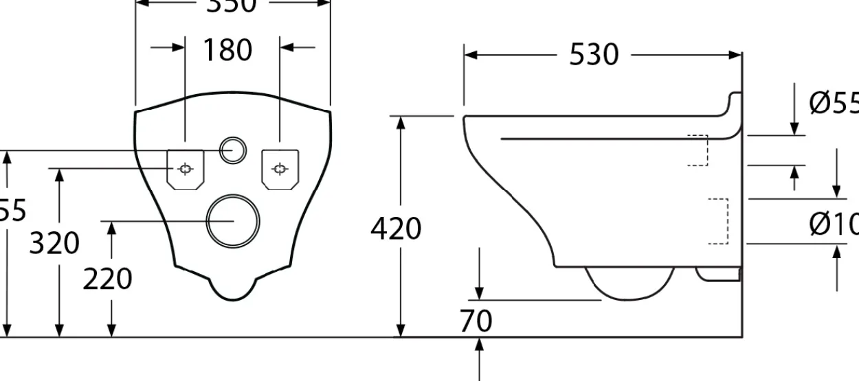 Gustavsberg estetic 8330 veggskål inkl. sete, matt hvit ceramicplus