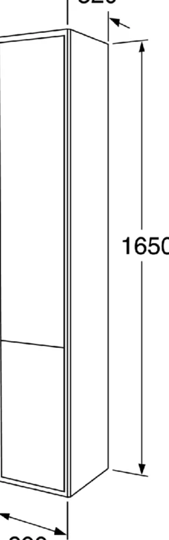 Gustavsberg graphic høyskap dyp 30x32x165 cm hvit