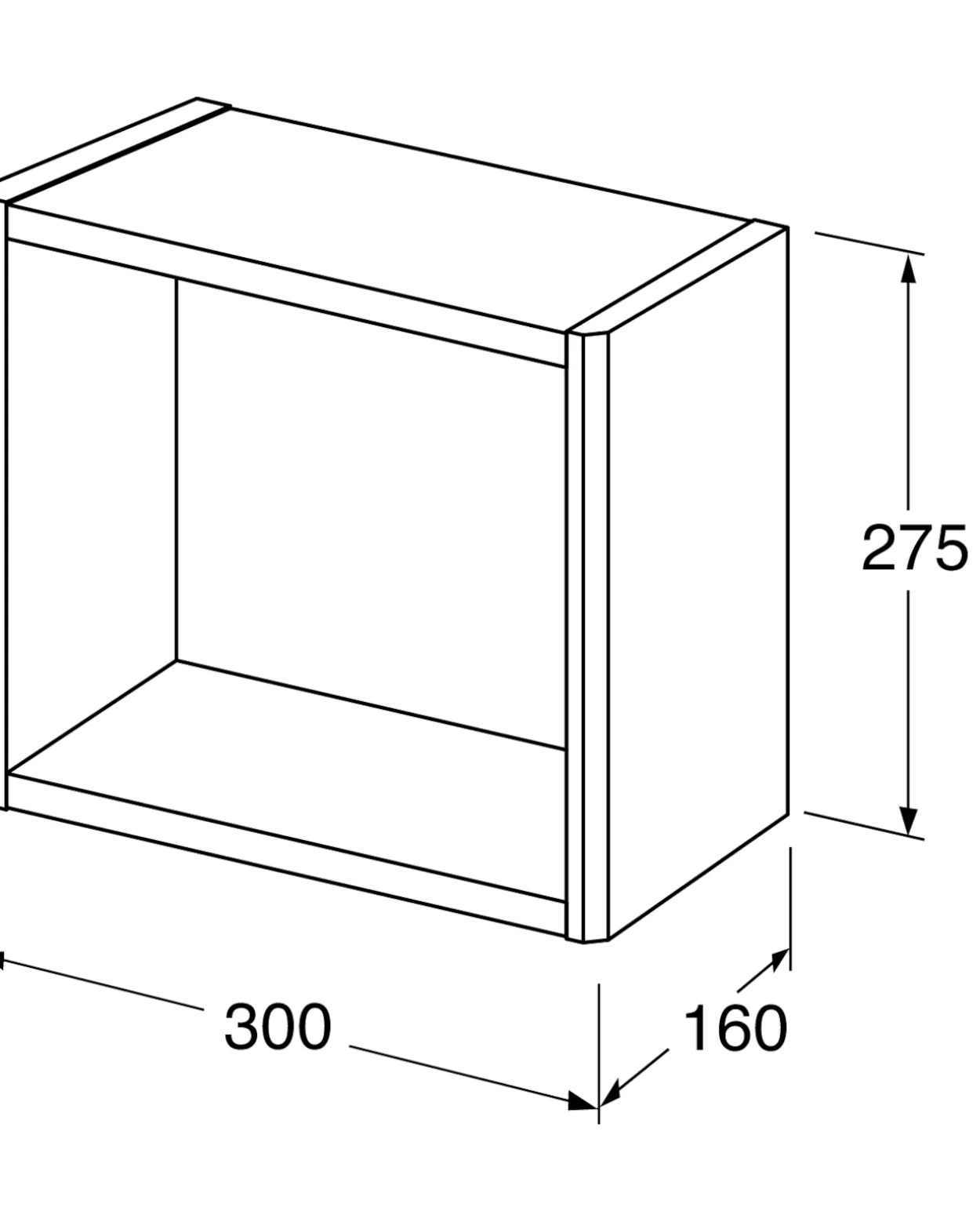 Gustavsberg graphic oppbevaringshylle 30 cm hvit