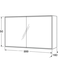 Gustavsberg graphic speilskap 100 cm hvit