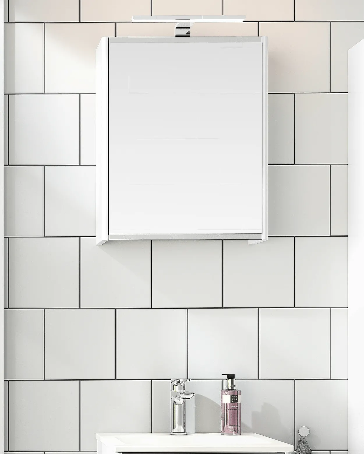 Gustavsberg graphic speilskap 45 cm hvit