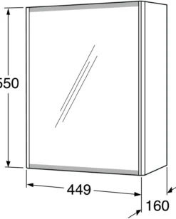 Gustavsberg graphic speilskap 45 cm hvit