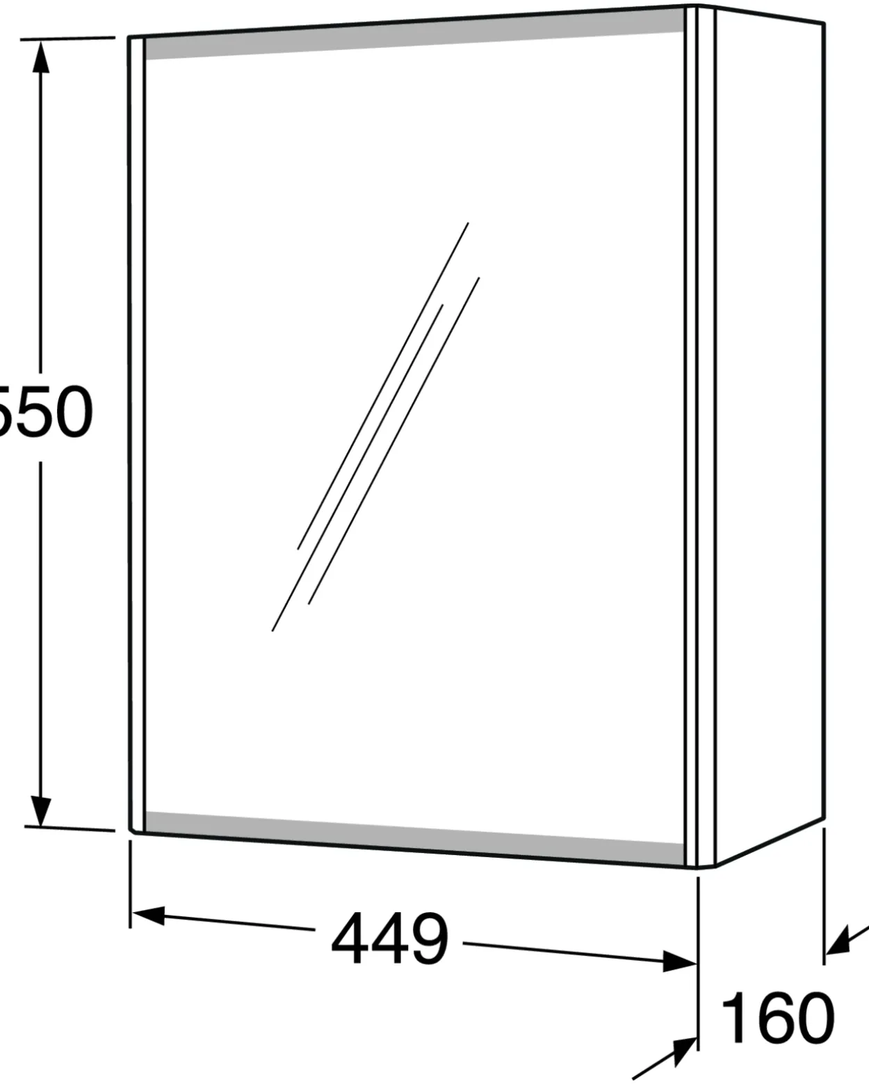 Gustavsberg graphic speilskap 45 cm hvit
