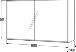 Gustavsberg graphic speilskap 100 cm grønn