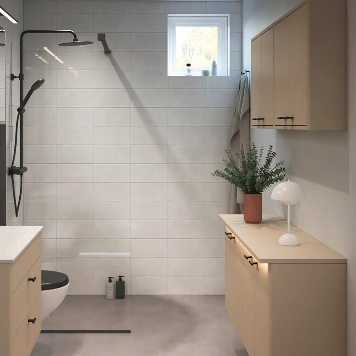 Gustavsberg graphic veggskap 60x16 beige