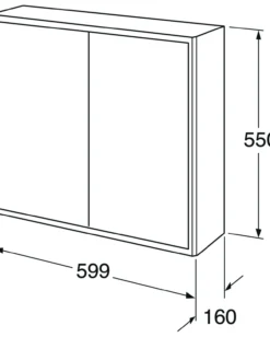 Gustavsberg graphic veggskap 60x16 hvit