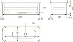 Gustavsberg 7416 helfrontstativ, 1600x700 sort