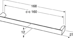Gustavsberg h4 håndtak til baderomsmøbel cc160 krom