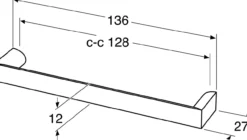 Gustavsberg h4 håndtak til baderomsmøbel, cc128 krom
