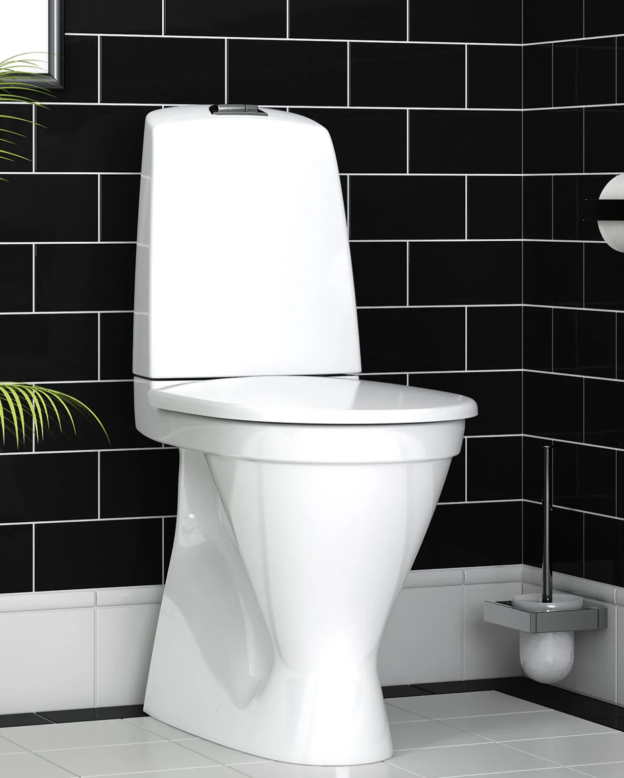 Gustavsberg nautic 1546 m/skjult s-lås & hygienic flush, høy modell