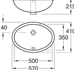 Gustavsberg 6147 98 servant for undermontering 57x41