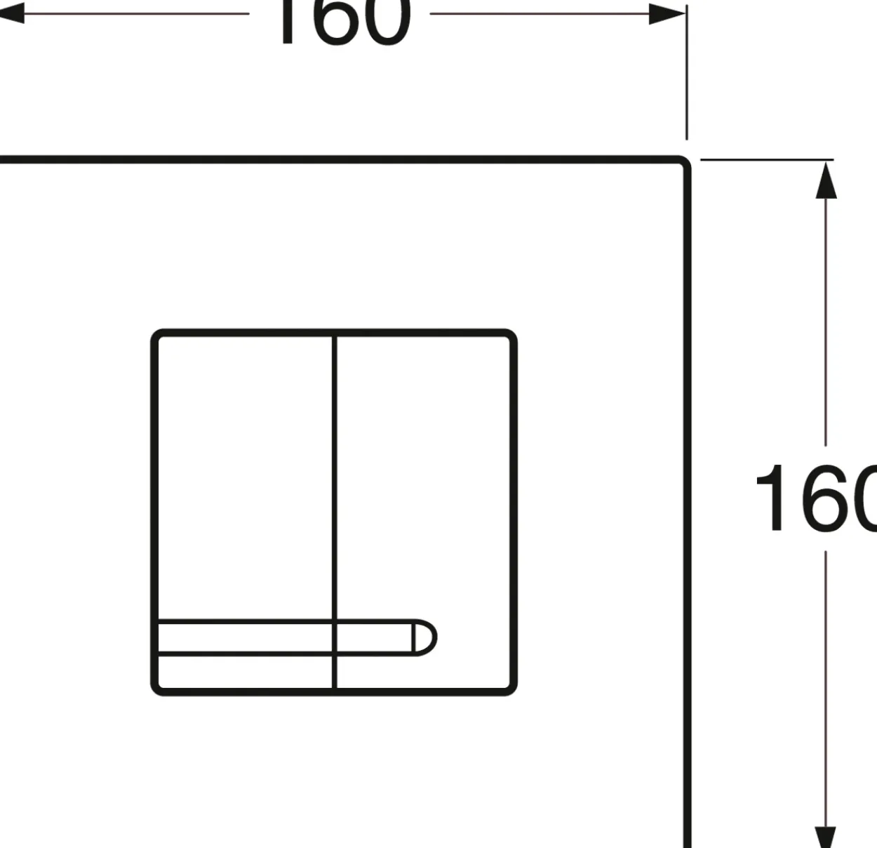 Gustavsberg triomont xs trykkplate dobbelspyling hvit
