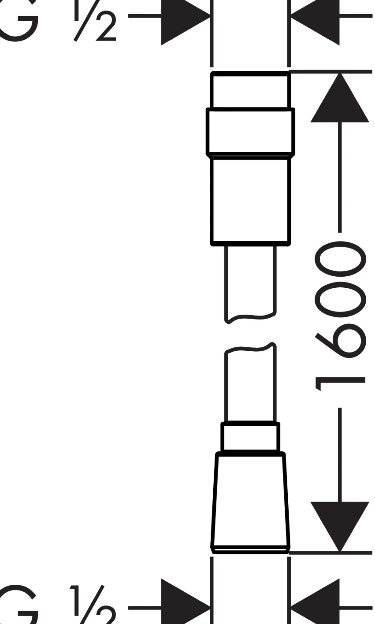 Hansgrohe isiflex dusjslange 160 cm m/mengderegulering krom