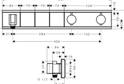 Hansgrohe rainselect dusjtermostat til innbygging 3 uttak krom