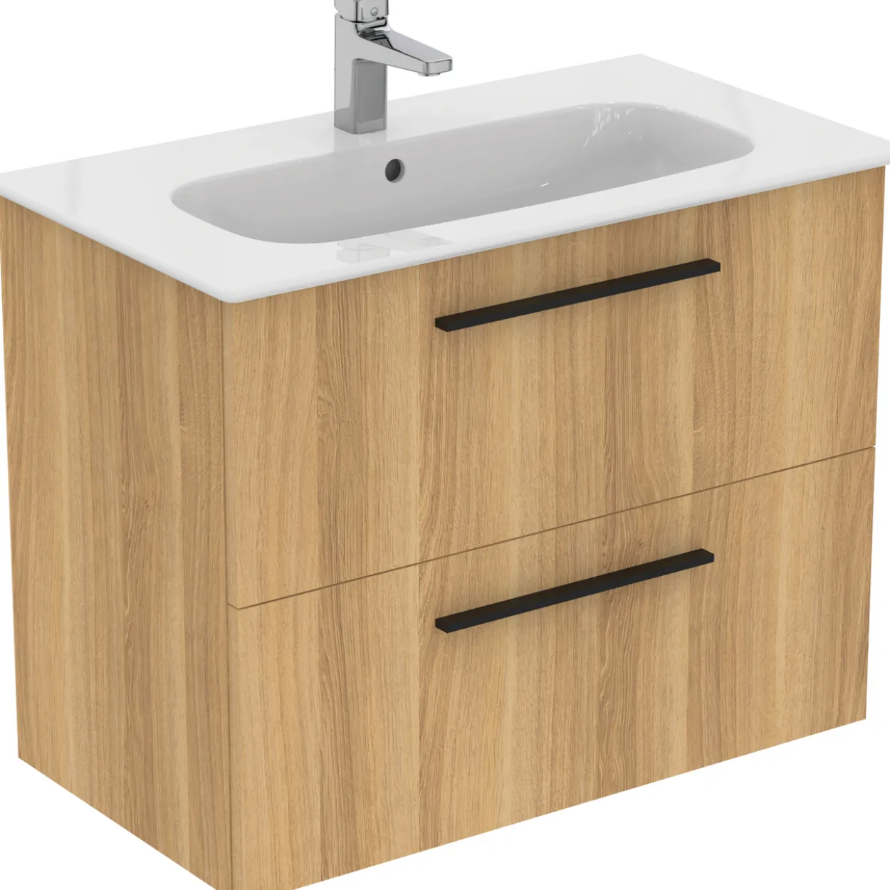 Ideal standard i.life a baderomsmøbel 840x460 natural oak m/sort håndtak