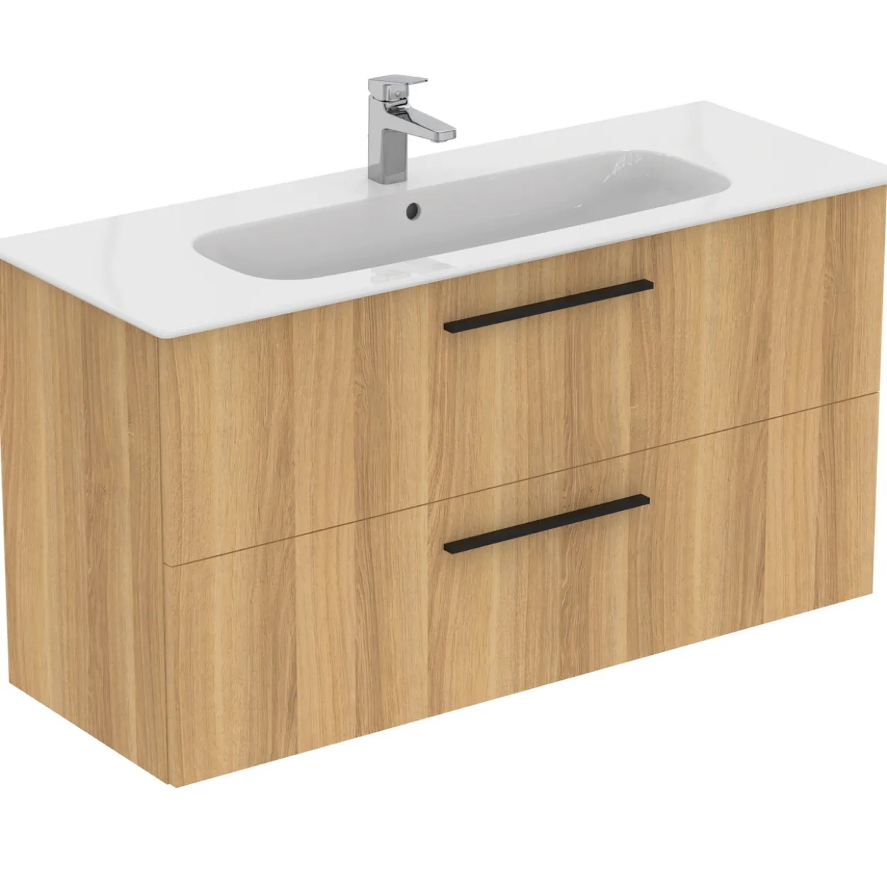 Ideal standard i.life a baderomsmøbel 1240x460 natural oak m/sort håndtak