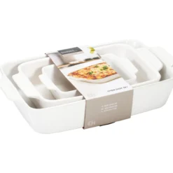 Ildfast form stentøy 3stk hvit