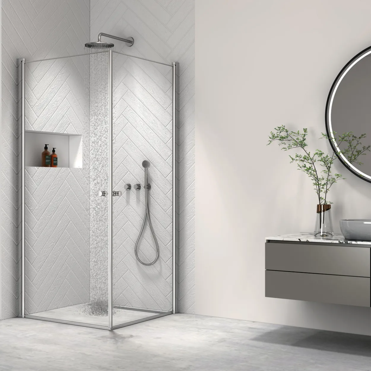 Innovation lusso dusjdør 90x195 cm krom 8mm