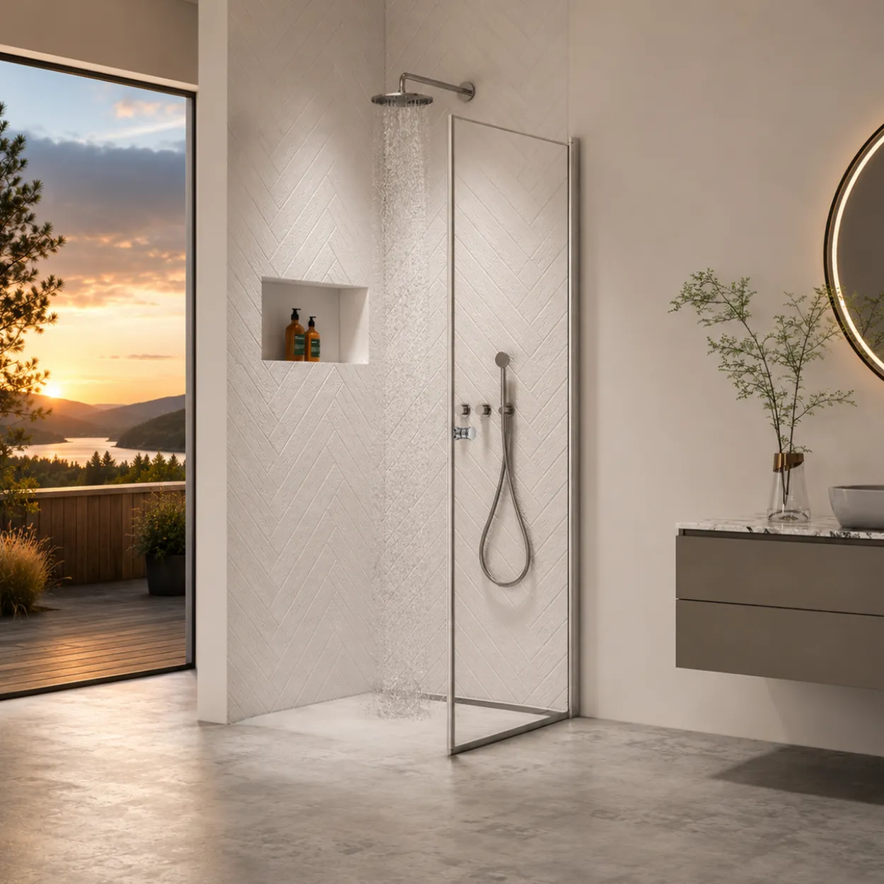 Innovation lusso dusjdør 70x195 cm krom 8mm