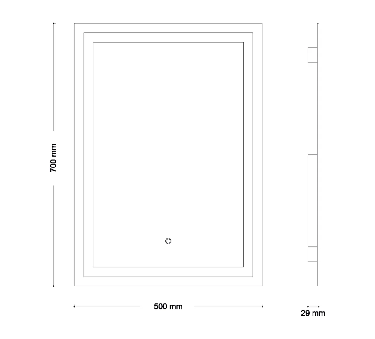 Jokey frame light 2 lysspeil 50x70 cm