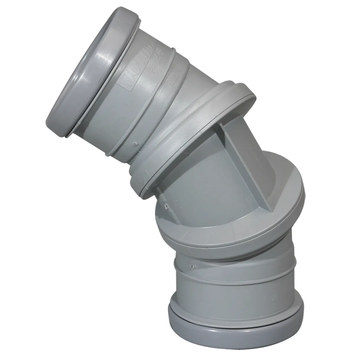 Jotiflex 75mm bend 0-90° dobbelmuffe grå