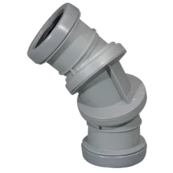 Jotiflex 50mm bend 0-90° dobbelmuffe grå