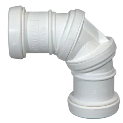 Jotiflex 32mm bend 0-90° dobbelmuffe hvit