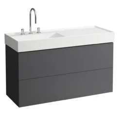 Laufen kartell servantskap 120 cm f/høyrestilt hylle skifergrå