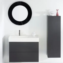 Laufen kartell servantskap 90 cm f/høyrestilt hylle skifergrå