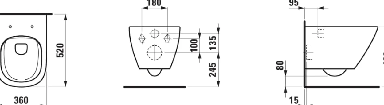 Laufen lua rimless veggskål m/toalettsete