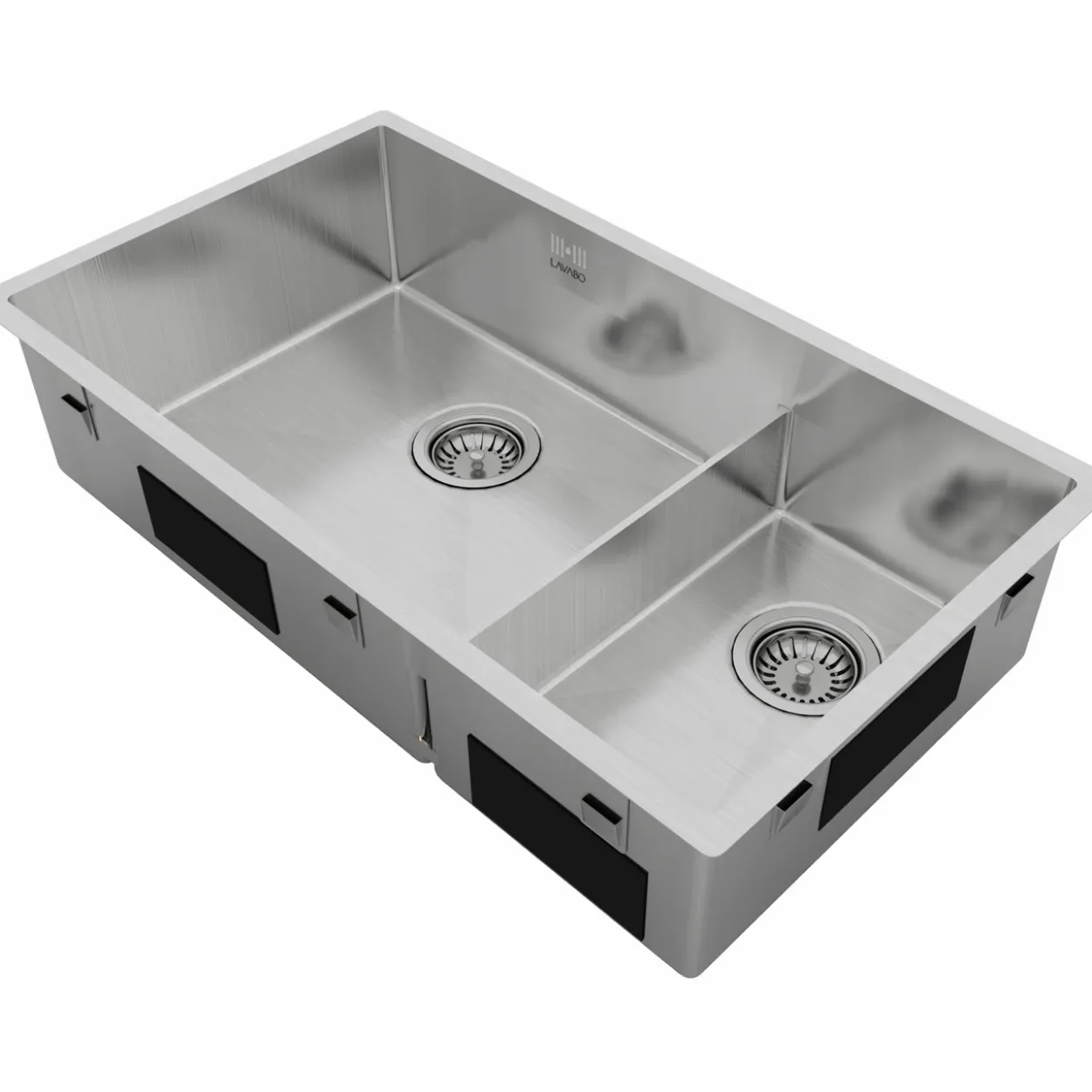 Lavabo kubus 780 soft slim dobbel kjøkkenvask rustfritt stål