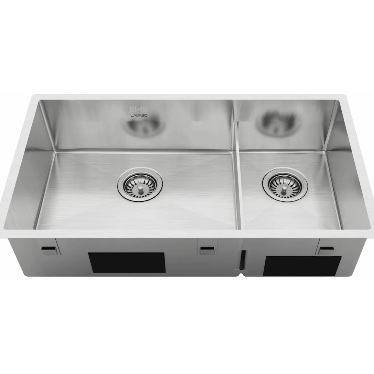 Lavabo kubus 780 soft slim dobbel kjøkkenvask rustfritt stål