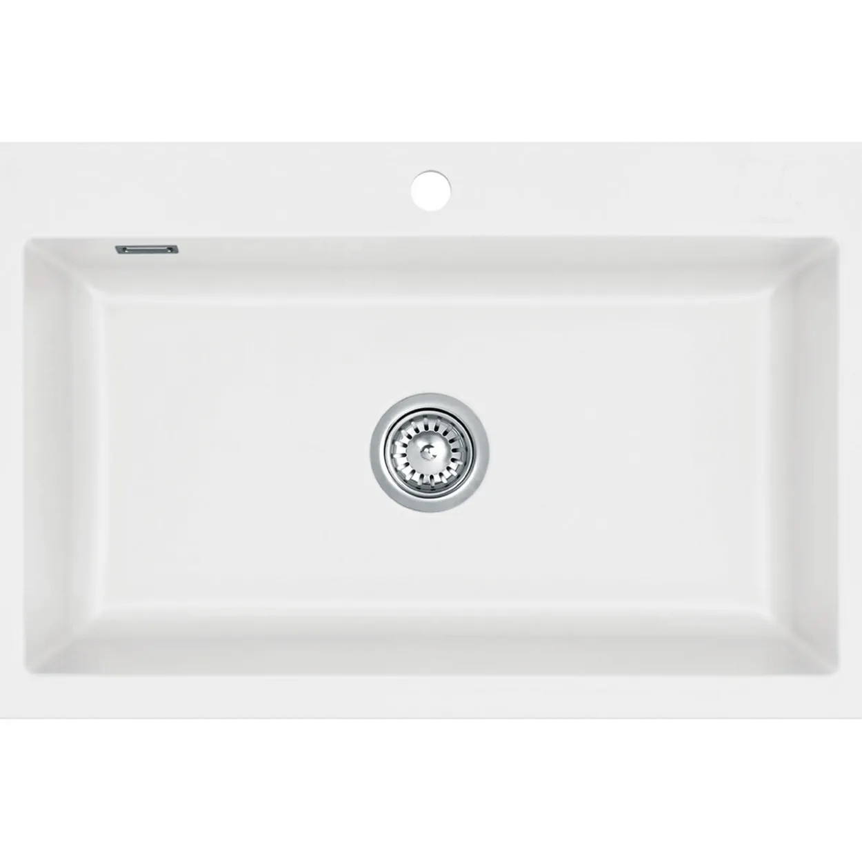 Lavabo mera 80 keramikk kjøkkenvask matt hvit m/krom bunnventil
