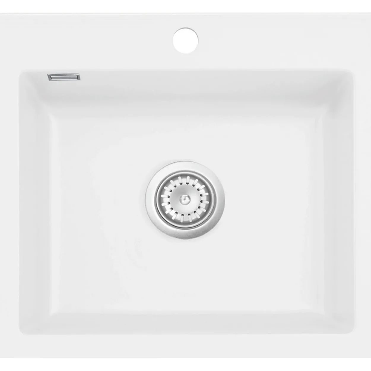 Lavabo mera 57 keramikk kjøkkenvask matt hvit m/krom bunnventil