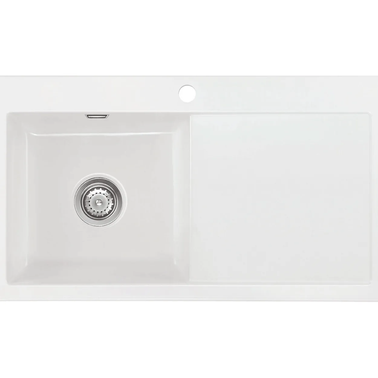 Lavabo mera 90 keramikk kjøkkenvask hvit m/krom bunnventil