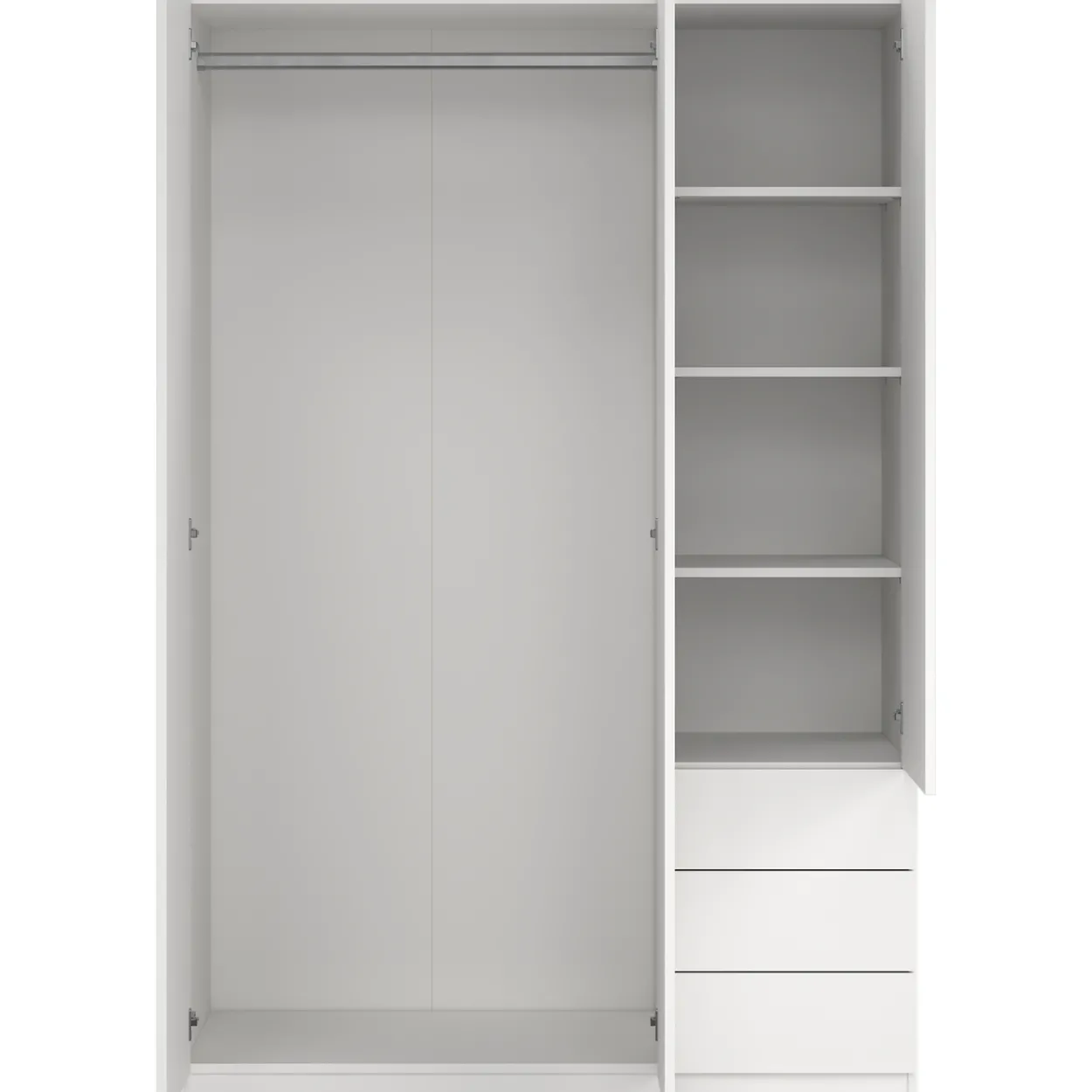 Lind base garderobeskap hvit 117x50x176