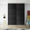 Lind budget skyvedørsfront 102 cm sort eik