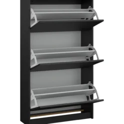 Lind fiora skoskap sort 3 dører 70x24x124