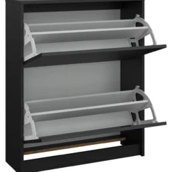 Lind fiora skoskap sort 2 dører 70x24x85
