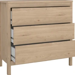 Lind leona kommode eik 3 skuffer 80x38x82