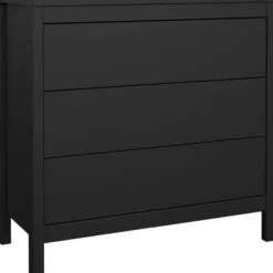 Lind leona kommode sort 3 skuffer 80x38x82